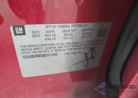 2013 Cadillac Ats Luxury z USA, uszkodzony, nr VIN 1G6AB5RA5D0161685